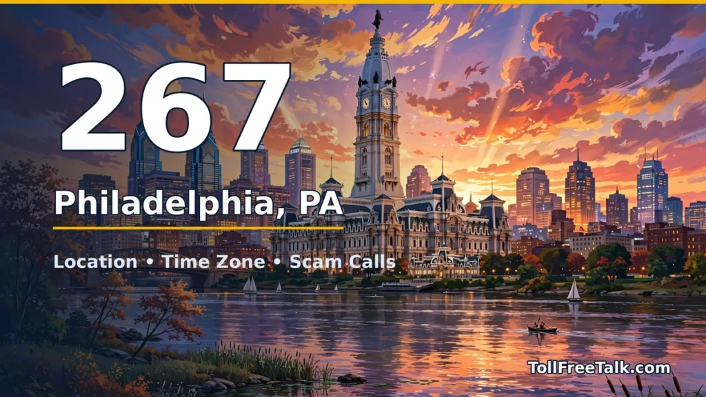 267 area code guide: Philadelphia, PA location, time zone and scam calls