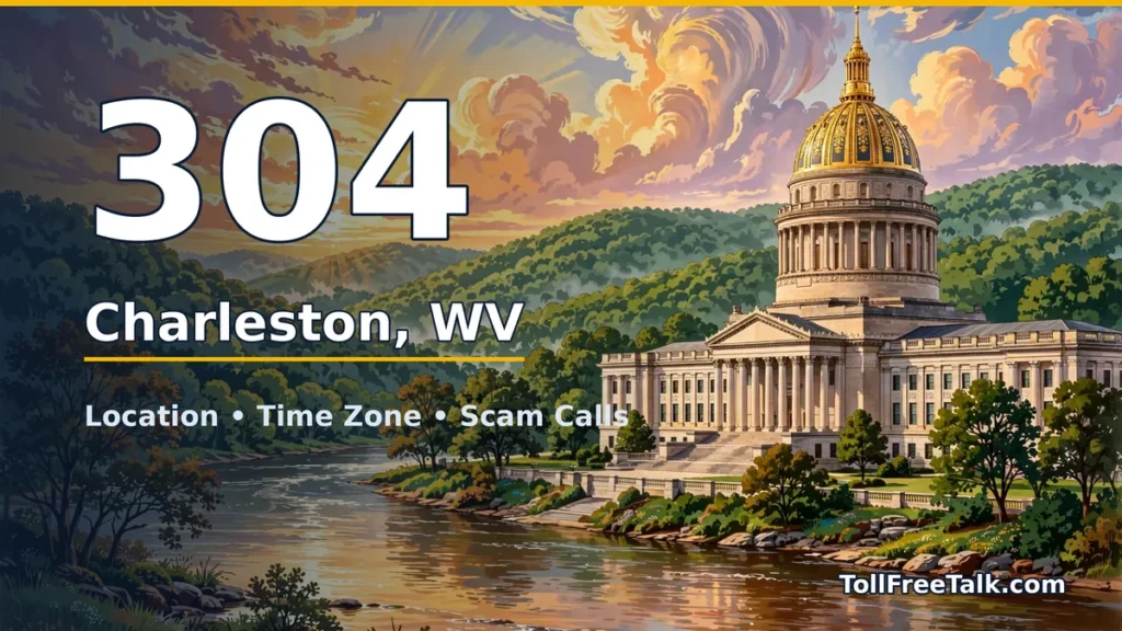 304 area code guide: Charleston, WV location, time zone and scam calls