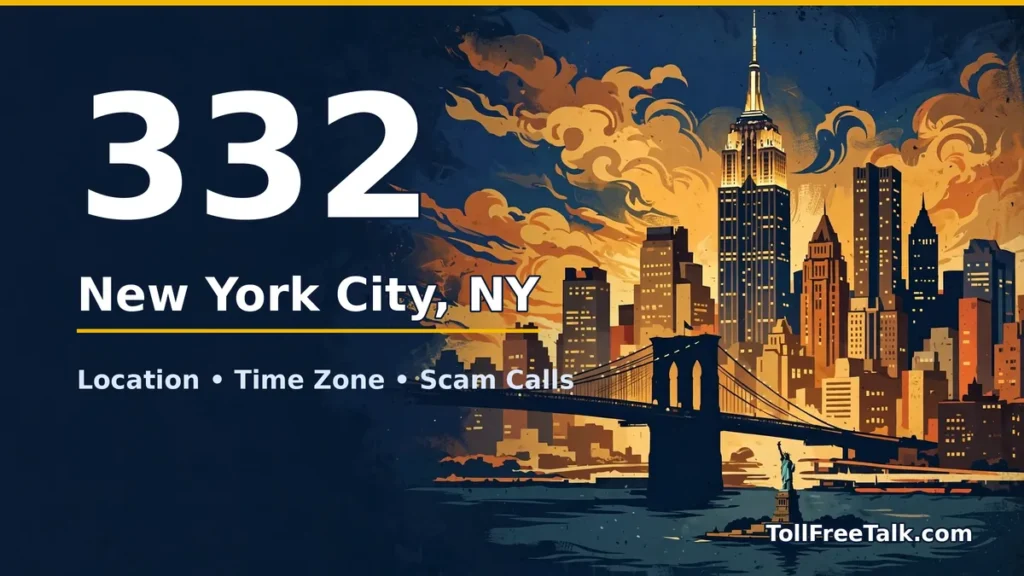 332 area code guide: New York City, NY location, time zone and scam calls