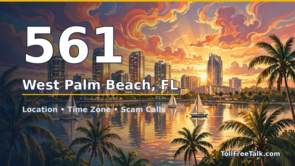 561 area code guide: West Palm Beach, FL location, time zone and scam calls