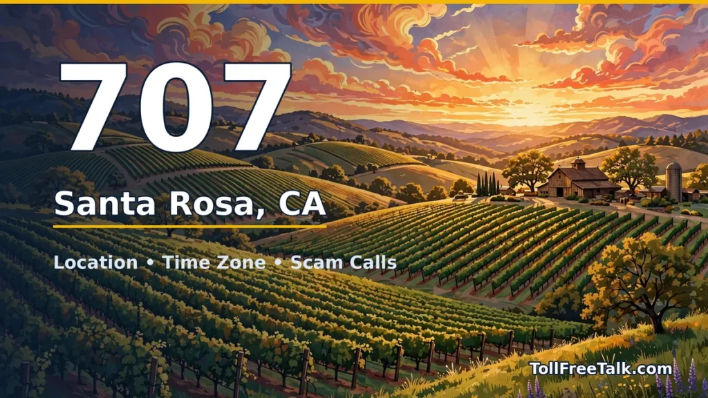 707 area code guide: Santa Rosa, CA location, time zone and scam calls