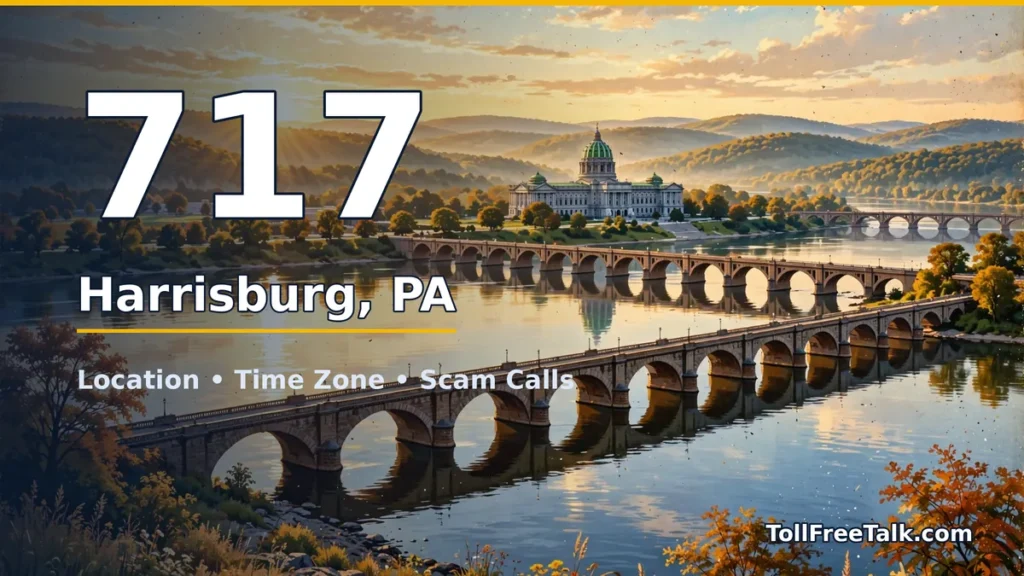 717 area code guide: Harrisburg, PA location, time zone and scam calls