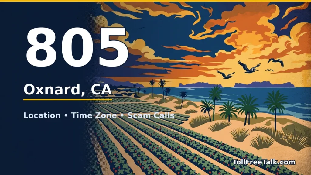 805 area code guide: Oxnard, CA location, time zone and scam calls