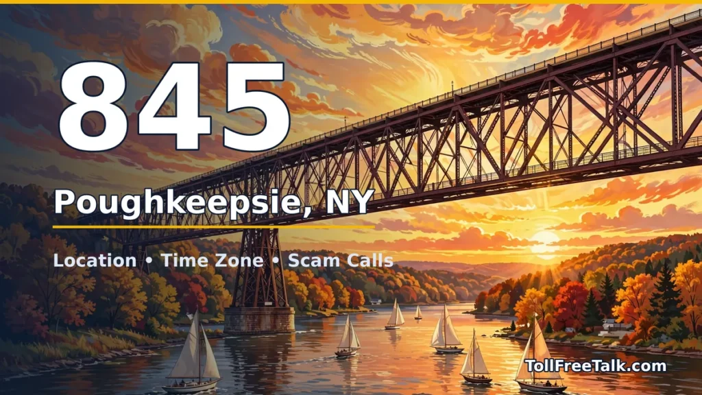 845 area code guide: Poughkeepsie, NY location, time zone and scam calls