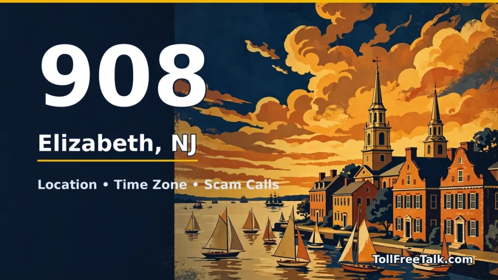 908 area code guide: Elizabeth, NJ location, time zone and scam calls