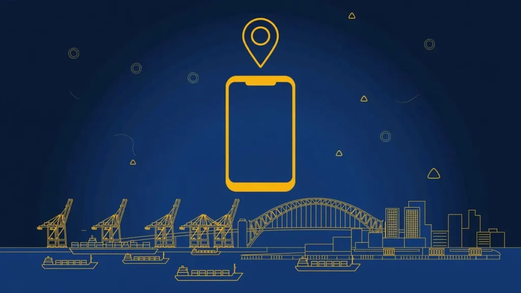 Illustration: Elizabeth skyline with smartphone and map pin — 908 area code guide