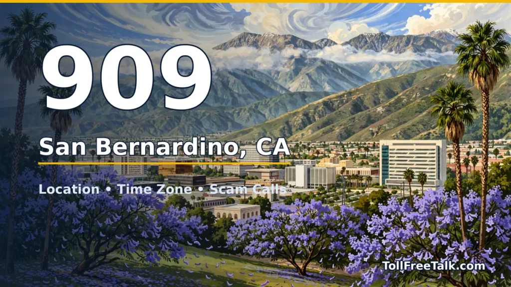 909 area code guide: San Bernardino, CA location, time zone and scam calls