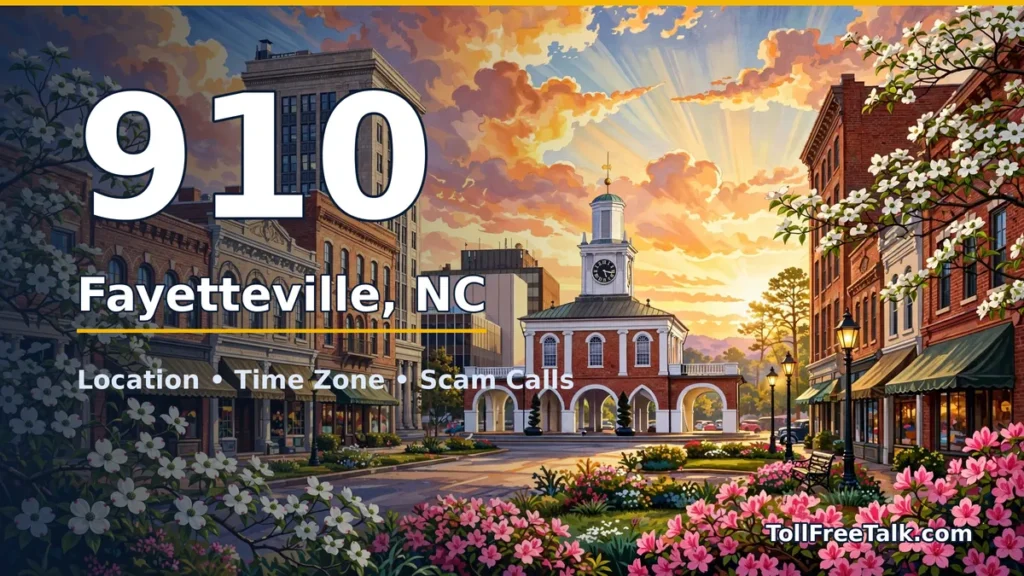 910 area code guide: Fayetteville, NC location, time zone and scam calls