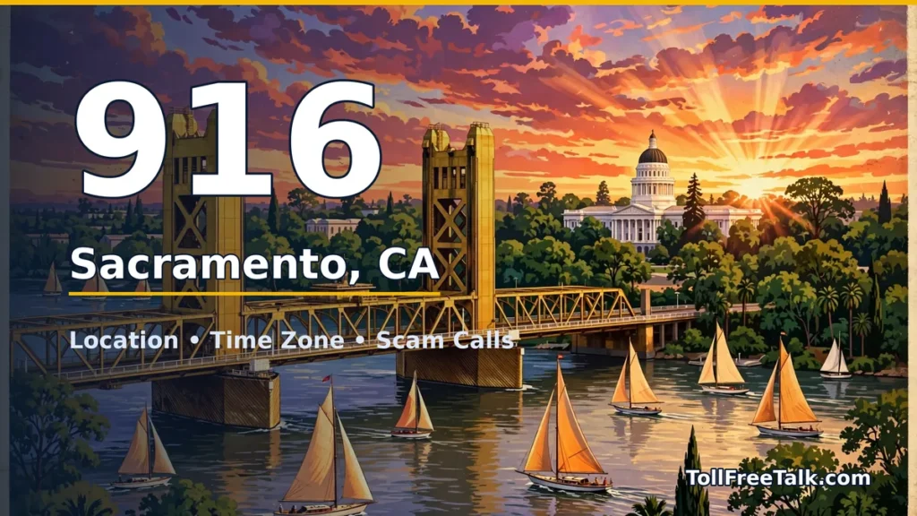 916 area code guide: Sacramento, CA location, time zone and scam calls