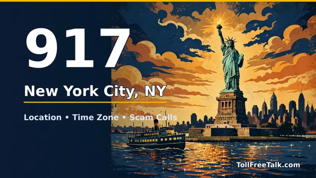 917 area code guide: New York City, NY location, time zone and scam calls