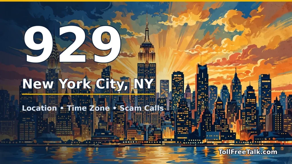 929 area code guide: New York City, NY location, time zone and scam calls
